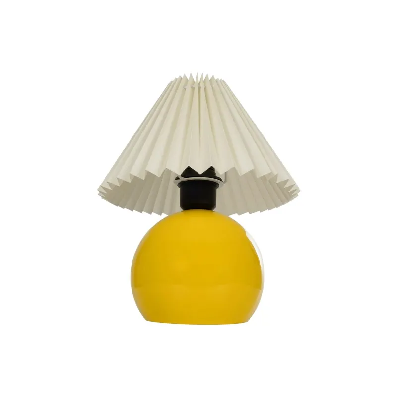 GLOBOSTAR® LISBON 204-0155 Μοντέρνο Επιτραπέζιο Φωτιστικό Πορτατίφ με Ντουί 1 x E27 AC 220-240V IP20 - Κίτρινο & Μπεζ - Μ24 x Π24 x Υ28cm
