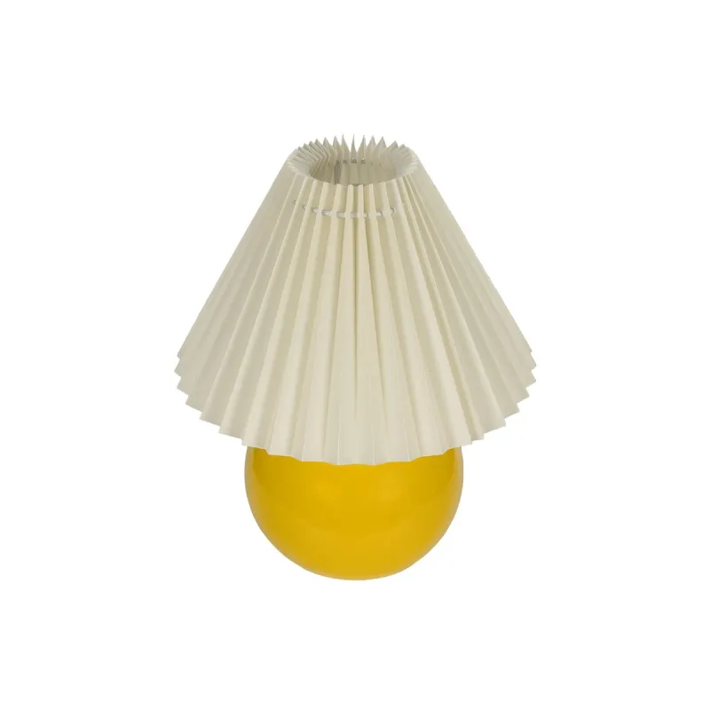 GLOBOSTAR® LISBON 204-0155 Μοντέρνο Επιτραπέζιο Φωτιστικό Πορτατίφ με Ντουί 1 x E27 AC 220-240V IP20 - Κίτρινο & Μπεζ - Μ24 x Π24 x Υ28cm