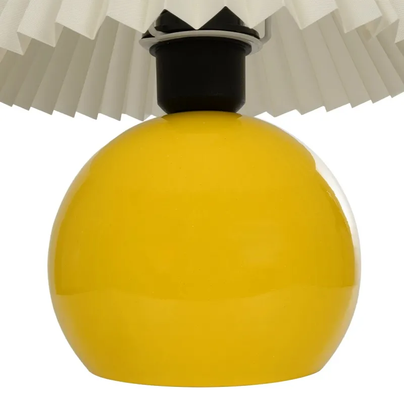 GLOBOSTAR® LISBON 204-0155 Μοντέρνο Επιτραπέζιο Φωτιστικό Πορτατίφ με Ντουί 1 x E27 AC 220-240V IP20 - Κίτρινο & Μπεζ - Μ24 x Π24 x Υ28cm