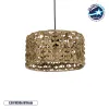 GLOBOSTAR® SAND 204-0160 Boho Κρεμαστό Φωτιστικό Οροφής με Ντουί 1 x E27 AC 220-240V IP20 - Καφέ - Μ30 x Π30 x Υ19cm