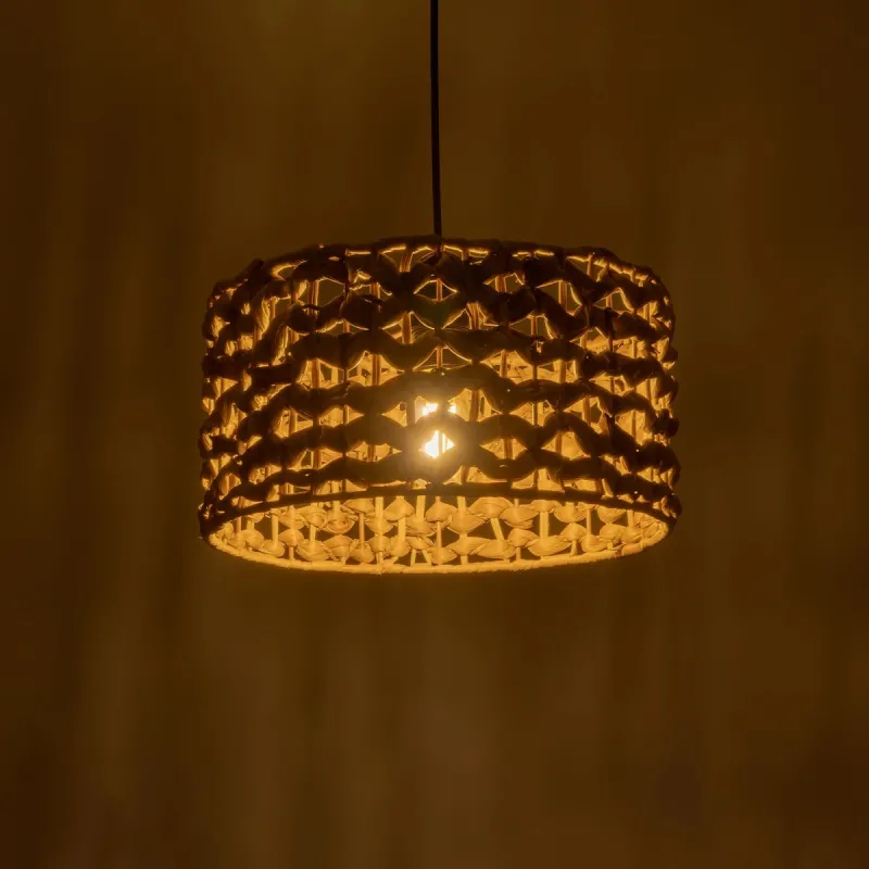 GLOBOSTAR® SAND 204-0160 Boho Κρεμαστό Φωτιστικό Οροφής με Ντουί 1 x E27 AC 220-240V IP20 - Καφέ - Μ30 x Π30 x Υ19cm
