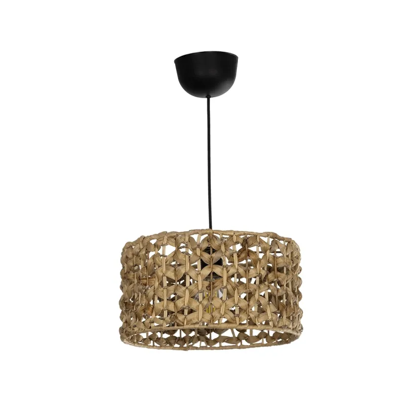 GLOBOSTAR® SAND 204-0160 Boho Κρεμαστό Φωτιστικό Οροφής με Ντουί 1 x E27 AC 220-240V IP20 - Καφέ - Μ30 x Π30 x Υ19cm