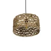 GLOBOSTAR® SAND 204-0160 Boho Κρεμαστό Φωτιστικό Οροφής με Ντουί 1 x E27 AC 220-240V IP20 - Καφέ - Μ30 x Π30 x Υ19cm