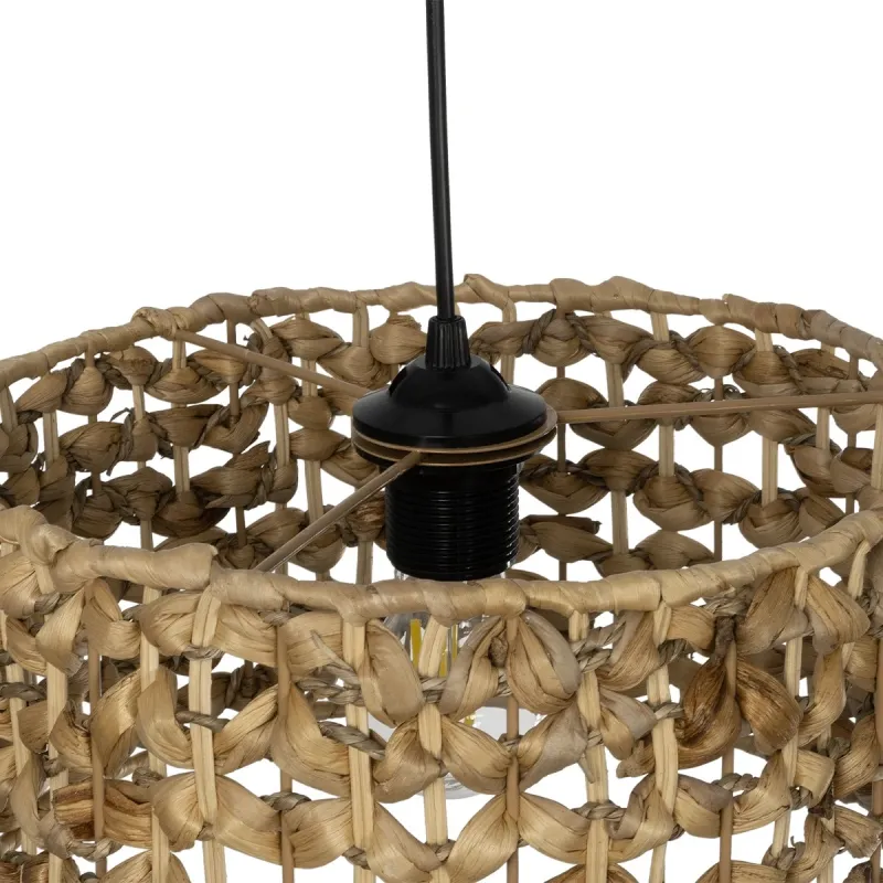 GLOBOSTAR® SAND 204-0160 Boho Κρεμαστό Φωτιστικό Οροφής με Ντουί 1 x E27 AC 220-240V IP20 - Καφέ - Μ30 x Π30 x Υ19cm
