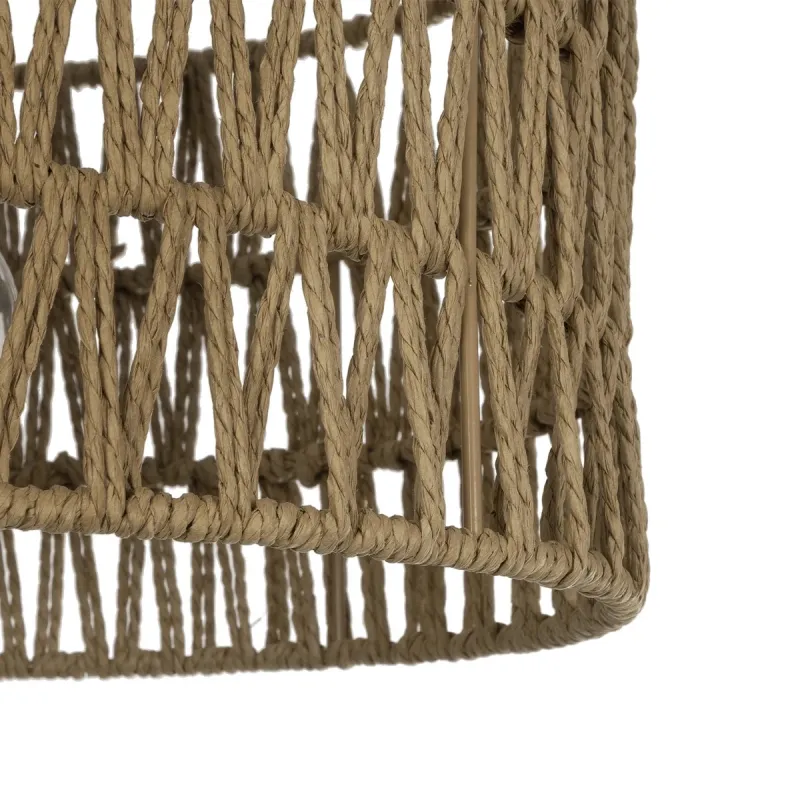 GLOBOSTAR® DARIO 204-0166 Boho Κρεμαστό Φωτιστικό Οροφής με Ντουί 1 x E27 AC 220-240V IP20 - Μπεζ - Μ30 x Π30 x Υ18cm