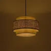GLOBOSTAR® SOHO 204-0172 Μοντέρνο Κρεμαστό Φωτιστικό Οροφής με Ντουί 1 x E27 AC 220-240V IP20 - Καφέ & Μπεζ - Μ30 x Π30 x Υ20cm