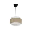 GLOBOSTAR® SOHO 204-0172 Μοντέρνο Κρεμαστό Φωτιστικό Οροφής με Ντουί 1 x E27 AC 220-240V IP20 - Καφέ & Μπεζ - Μ30 x Π30 x Υ20cm