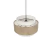 GLOBOSTAR® SOHO 204-0172 Μοντέρνο Κρεμαστό Φωτιστικό Οροφής με Ντουί 1 x E27 AC 220-240V IP20 - Καφέ & Μπεζ - Μ30 x Π30 x Υ20cm