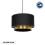 GLOBOSTAR® BASIL 204-0174 Μοντέρνο Κρεμαστό Φωτιστικό Οροφής με Ντουί 1 x E27 AC 220-240V IP20 - Μαύρο & Χρυσό - Μ30 x Π30 x Υ20cm