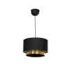 GLOBOSTAR® BASIL 204-0174 Μοντέρνο Κρεμαστό Φωτιστικό Οροφής με Ντουί 1 x E27 AC 220-240V IP20 - Μαύρο & Χρυσό - Μ30 x Π30 x Υ20cm