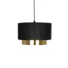 GLOBOSTAR® BASIL 204-0174 Μοντέρνο Κρεμαστό Φωτιστικό Οροφής με Ντουί 1 x E27 AC 220-240V IP20 - Μαύρο & Χρυσό - Μ30 x Π30 x Υ20cm