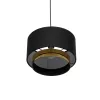 GLOBOSTAR® BASIL 204-0174 Μοντέρνο Κρεμαστό Φωτιστικό Οροφής με Ντουί 1 x E27 AC 220-240V IP20 - Μαύρο & Χρυσό - Μ30 x Π30 x Υ20cm