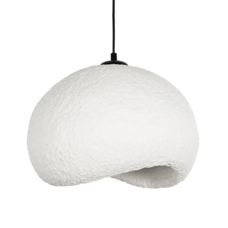 GLOBOSTAR® STONE 204-0176 Μοντέρνο Κρεμαστό Φωτιστικό Οροφής με Ντουί 1 x E27 AC 220-240V IP20 - Λευκό - Μ31.5 x Π35 x Υ26cm
