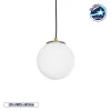 GLOBOSTAR® GLOBIDIO 204-0195 Μοντέρνο Κρεμαστό Φωτιστικό Οροφής με Ντουί 1 x E27 AC 220-240V IP20 - Χρύσο & Λευκό - Μ15 x Π15 x Υ15cm