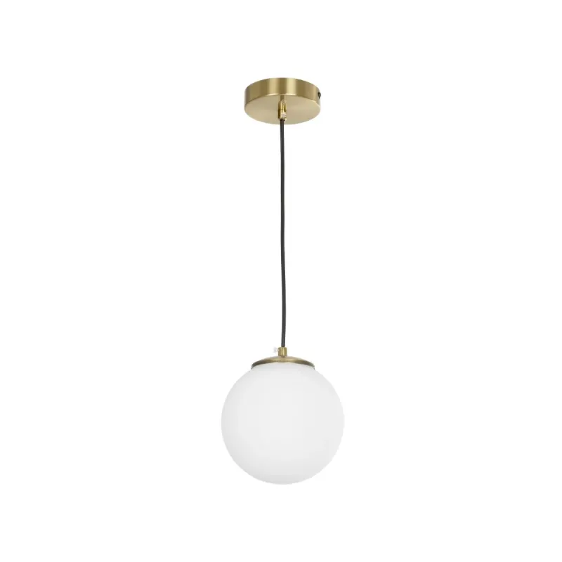 GLOBOSTAR® GLOBIDIO 204-0195 Μοντέρνο Κρεμαστό Φωτιστικό Οροφής με Ντουί 1 x E27 AC 220-240V IP20 - Χρύσο & Λευκό - Μ15 x Π15 x Υ15cm