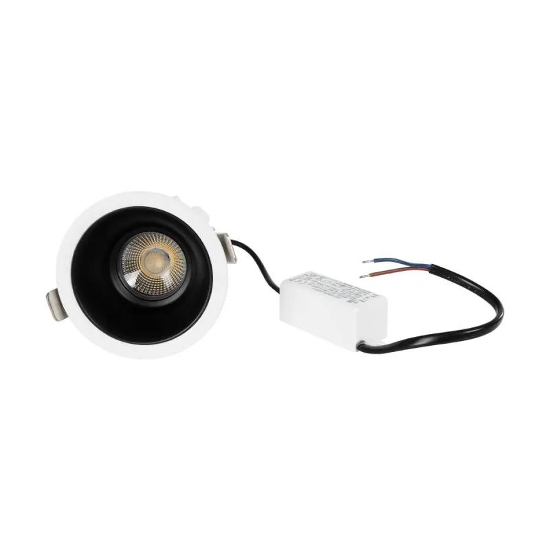 GLOBOSTAR® DUSTY 60340 Χωνευτό Downlight Σποτ LED 12W 1380lm 45° AC 220-240V Αδιάβροχο IP65 Φυσικό Λευκό 4500K - Bridgelux COB Chip & TÜV SÜD Driver - Λευκό & Μαύρο Ματ - Μ8.5 x Π8.5 x Υ7cm / Q7.2cm - 5 Χρόνια Εγγύηση