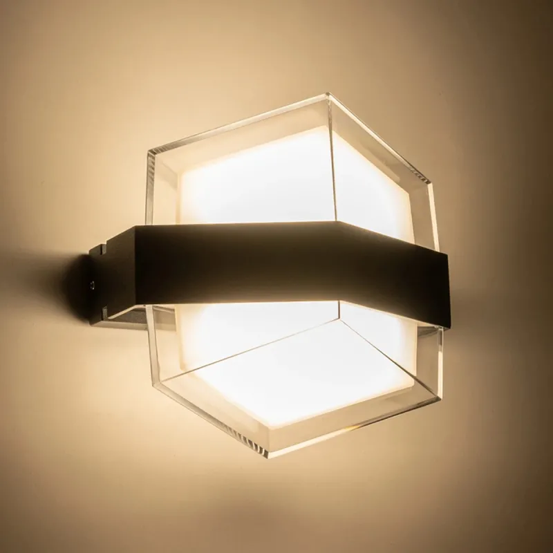 GLOBOSTAR® EMPIRE 60780 Μοντέρνο Φωτιστικό Τοίχου - Απλίκα LED 12W 1260lm 120° AC 220-240V Αδιάβροχο IP65 Φυσικό Λευκό 4500K - Bridgelux SMD Chip & TÜV SÜD Driver - Μαύρο Ματ - Μ18.5 x Π10 x Υ17.5cm - 3 Χρόνια Εγγύηση