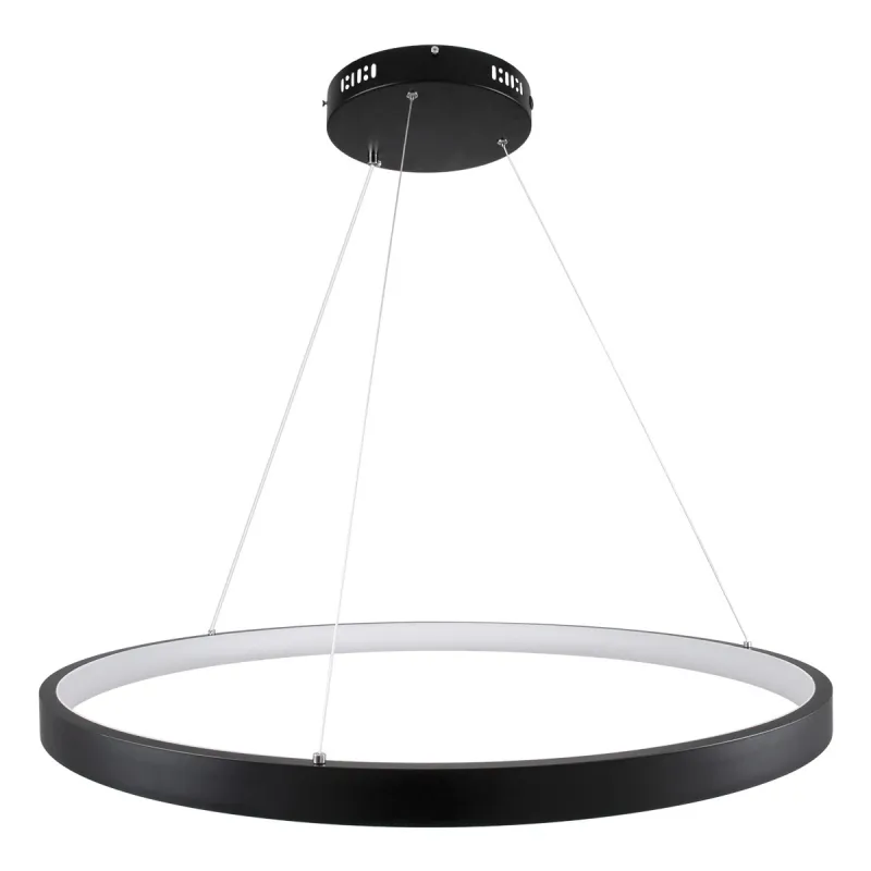 kelvo® NEMESIS KLV-101-0211 Κρεμαστό Φωτιστικό Οροφής LED 67W 6700lm 180° AC 220-240V IP20 Ρυθμιζόμενο Λευκό CCT με Χειριστήριο από 2700K έως 6000K Dimmable - Lumileds SMD Chip - Μαύρο Ματ - Μ80 x Π80 x Υ4cm - 3 Χρόνια Εγγύηση