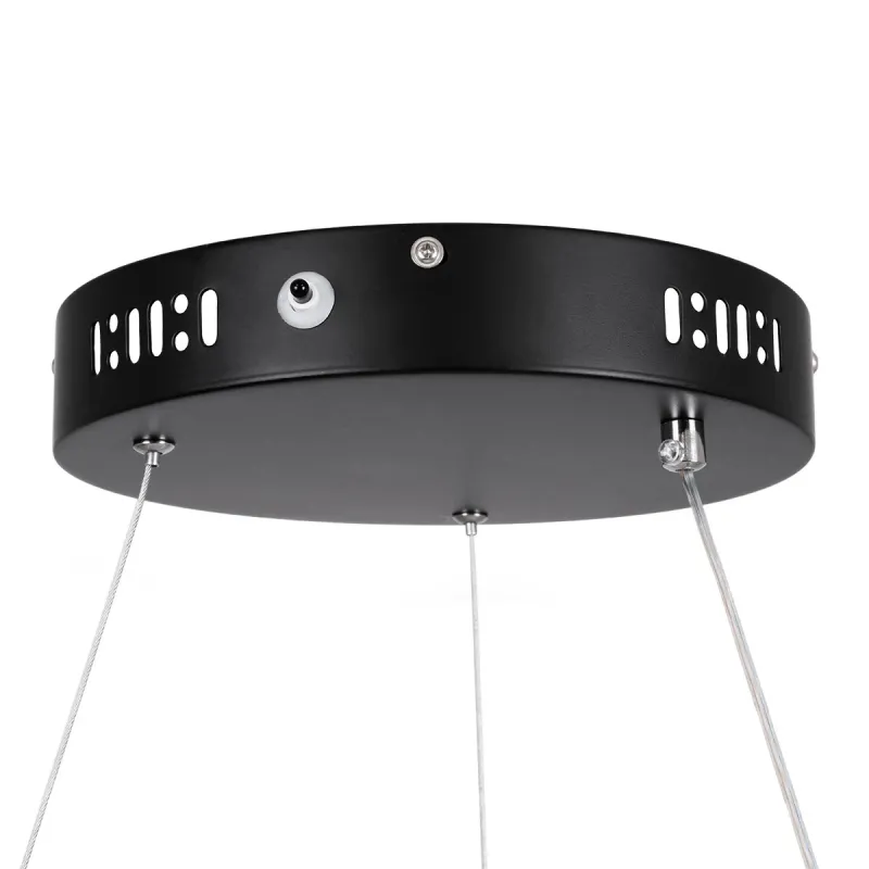 kelvo® NEMESIS KLV-101-0211 Κρεμαστό Φωτιστικό Οροφής LED 67W 6700lm 180° AC 220-240V IP20 Ρυθμιζόμενο Λευκό CCT με Χειριστήριο από 2700K έως 6000K Dimmable - Lumileds SMD Chip - Μαύρο Ματ - Μ80 x Π80 x Υ4cm - 3 Χρόνια Εγγύηση