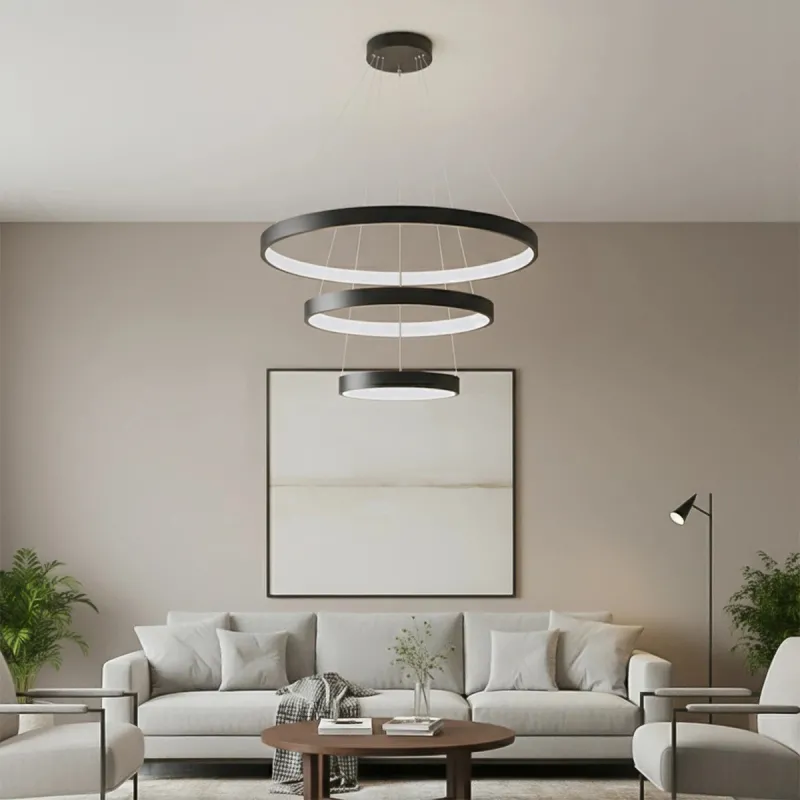 kelvo® NEMESIS KLV-101-0217 Κρεμαστό Φωτιστικό Οροφής LED 100W 10000lm 180° AC 220-240V IP20 Ρυθμιζόμενο Λευκό CCT με Χειριστήριο από 2700K έως 6000K Dimmable - Lumileds SMD Chip - Μαύρο Ματ - Μ60 x Π60 x Υ60cm - 3 Χρόνια Εγγύηση