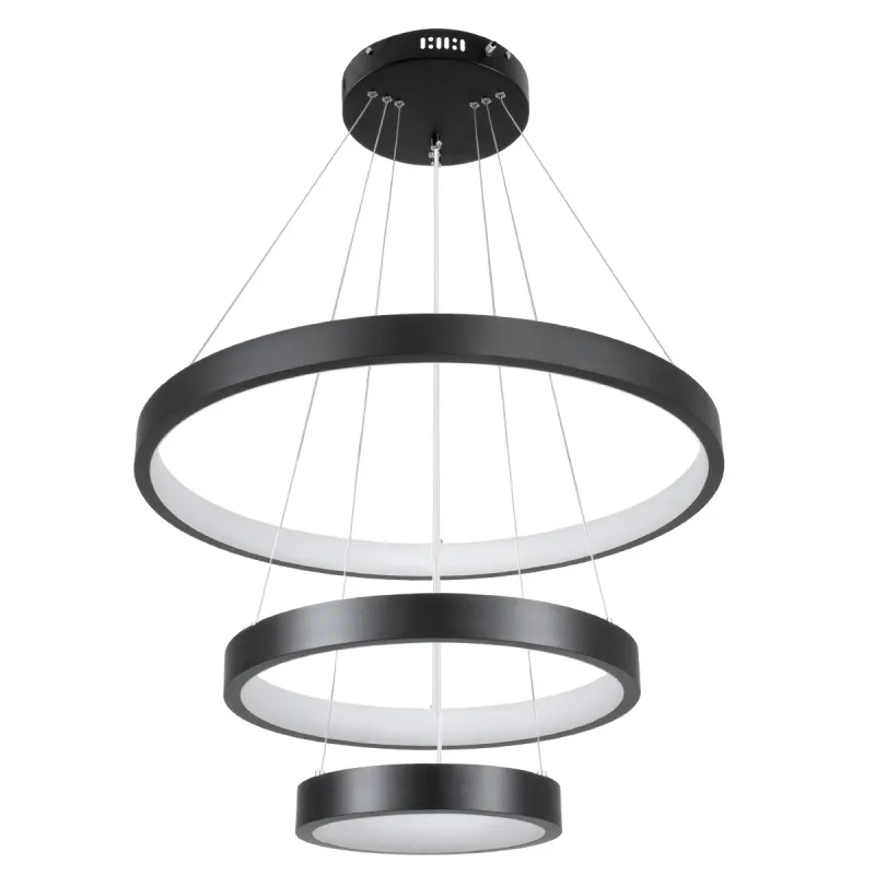kelvo® NEMESIS KLV-101-0217 Κρεμαστό Φωτιστικό Οροφής LED 100W 10000lm 180° AC 220-240V IP20 Ρυθμιζόμενο Λευκό CCT με Χειριστήριο από 2700K έως 6000K Dimmable - Lumileds SMD Chip - Μαύρο Ματ - Μ60 x Π60 x Υ60cm - 3 Χρόνια Εγγύηση