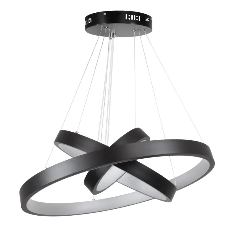 kelvo® NEMESIS KLV-101-0217 Κρεμαστό Φωτιστικό Οροφής LED 100W 10000lm 180° AC 220-240V IP20 Ρυθμιζόμενο Λευκό CCT με Χειριστήριο από 2700K έως 6000K Dimmable - Lumileds SMD Chip - Μαύρο Ματ - Μ60 x Π60 x Υ60cm - 3 Χρόνια Εγγύηση