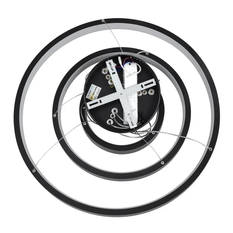 kelvo® NEMESIS KLV-101-0217 Κρεμαστό Φωτιστικό Οροφής LED 100W 10000lm 180° AC 220-240V IP20 Ρυθμιζόμενο Λευκό CCT με Χειριστήριο από 2700K έως 6000K Dimmable - Lumileds SMD Chip - Μαύρο Ματ - Μ60 x Π60 x Υ60cm - 3 Χρόνια Εγγύηση