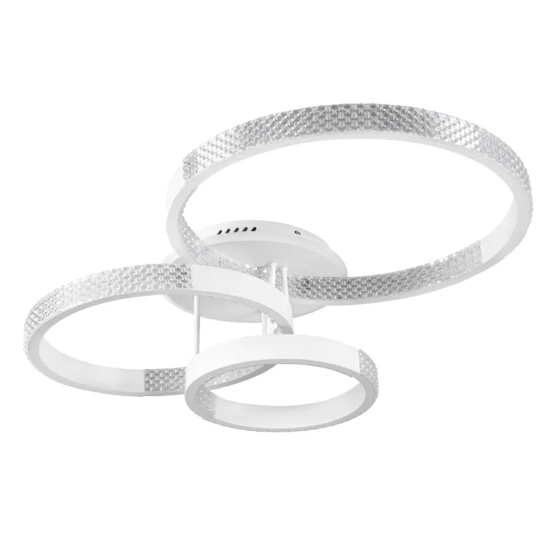 kelvo® DIAMOND KLV-101-0227 Φωτιστικό Οροφής LED 100W 10000lm 360° AC 220-240V IP20 Ρυθμιζόμενο Λευκό CCT με Χειριστήριο από 2700K έως 6000K Dimmable - Lumileds SMD Chip - Λευκό Ματ - Μ80 x Π50 x Υ20cm - 3 Χρόνια Εγγύηση