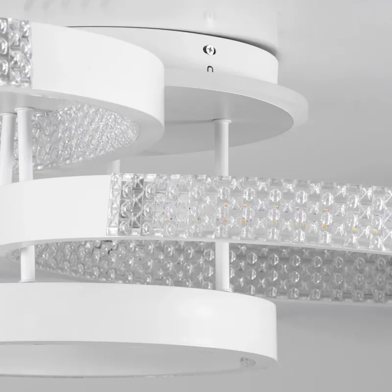 kelvo® DIAMOND KLV-101-0227 Φωτιστικό Οροφής LED 100W 10000lm 360° AC 220-240V IP20 Ρυθμιζόμενο Λευκό CCT με Χειριστήριο από 2700K έως 6000K Dimmable - Lumileds SMD Chip - Λευκό Ματ - Μ80 x Π50 x Υ20cm - 3 Χρόνια Εγγύηση