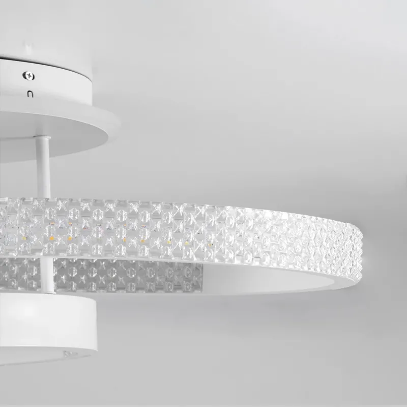 kelvo® DIAMOND KLV-101-0227 Φωτιστικό Οροφής LED 100W 10000lm 360° AC 220-240V IP20 Ρυθμιζόμενο Λευκό CCT με Χειριστήριο από 2700K έως 6000K Dimmable - Lumileds SMD Chip - Λευκό Ματ - Μ80 x Π50 x Υ20cm - 3 Χρόνια Εγγύηση