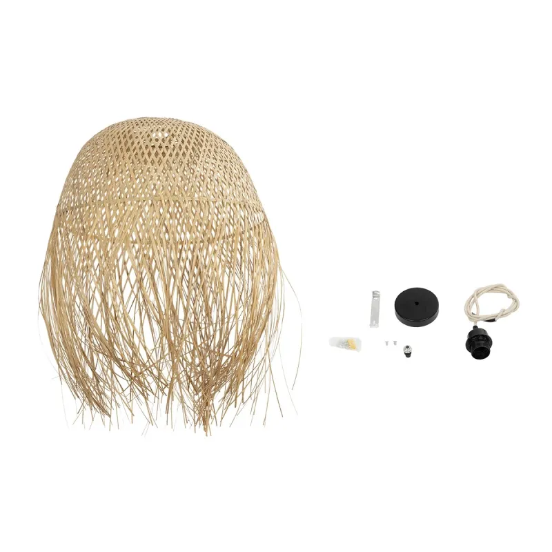 GLOBOSTAR® MANILA 00713 Boho Κρεμαστό Φωτιστικό Οροφής με Ντουί 1 x E27 AC 220-240V IP20 - Μπεζ - Μ50 x Π50 x Υ70cm