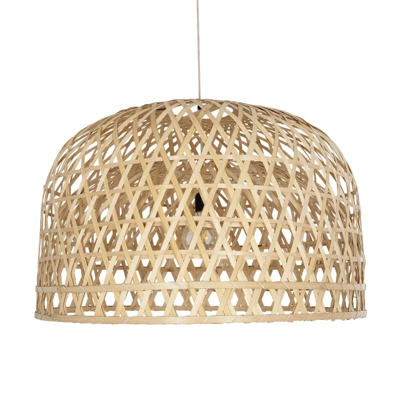 GLOBOSTAR® MANGEA 00717 Boho Κρεμαστό Φωτιστικό Οροφής με Ντουί 1 x E27 AC 220-240V IP20 - Μπεζ - Μ100 x Π100 x Υ66cm