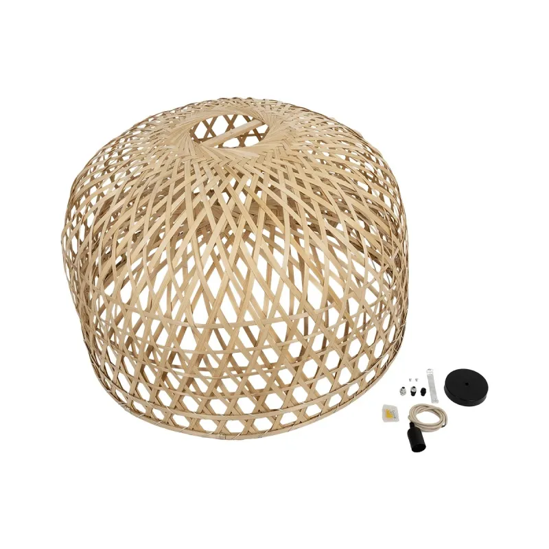 GLOBOSTAR® MANGEA 00717 Boho Κρεμαστό Φωτιστικό Οροφής με Ντουί 1 x E27 AC 220-240V IP20 - Μπεζ - Μ100 x Π100 x Υ66cm