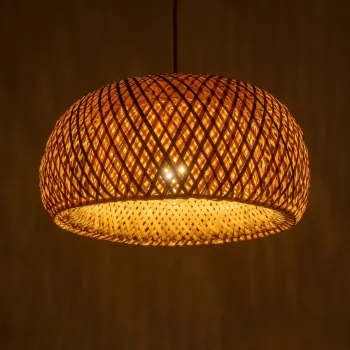 GLOBOSTAR® SAN TROPEZ 01626 Boho Κρεμαστό Φωτιστικό Οροφής με Ντουί 1 x E27 AC 220-240V IP20 - Μπεζ - Μ38 x Π38 x Υ22cm