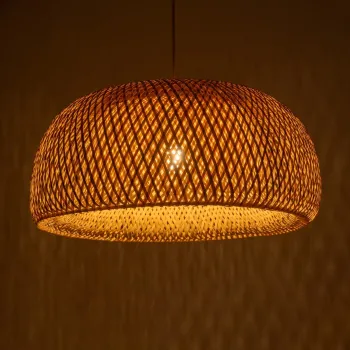 GLOBOSTAR® SAN TROPEZ 01627 Boho Κρεμαστό Φωτιστικό Οροφής με Ντουί 1 x E27 AC 220-240V IP20 - Μπεζ - Μ60 x Π60 x Υ29cm