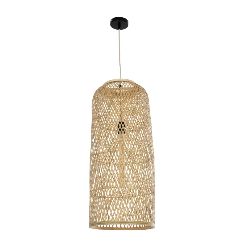 GLOBOSTAR® CALERO 01711 Boho Κρεμαστό Φωτιστικό Οροφής με Ντουί 1 x E27 AC 220-240V IP20 - Μπεζ - Μ30 x Π30 x Υ70cm