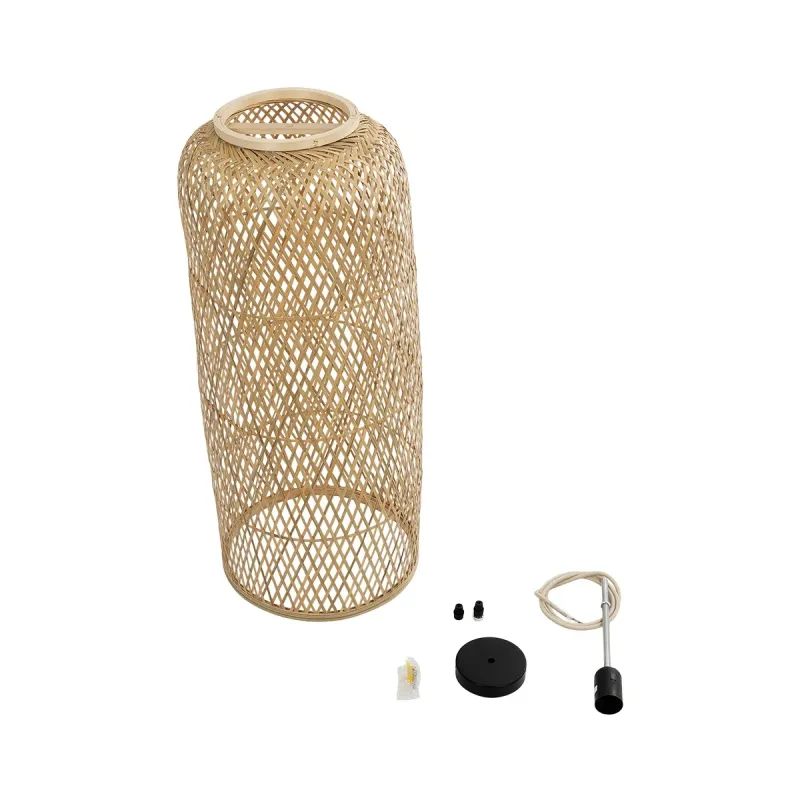 GLOBOSTAR® CALERO 01711 Boho Κρεμαστό Φωτιστικό Οροφής με Ντουί 1 x E27 AC 220-240V IP20 - Μπεζ - Μ30 x Π30 x Υ70cm