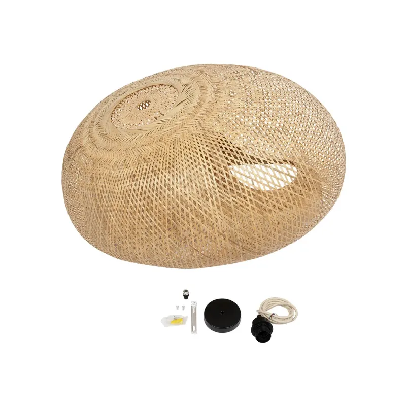 GLOBOSTAR® CARIBBEAN 01784 Boho Κρεμαστό Φωτιστικό Οροφής με Ντουί 1 x E27 AC 220-240V IP20 - Μπεζ - Μ82 x Π72 x Υ52cm