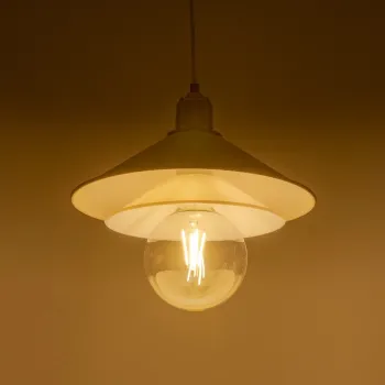 GLOBOSTAR® FERRO 203-0268 Μοντέρνο Κρεμαστό Φωτιστικό Οροφής με Ντουί 1 x E27 AC 220-240V IP20 - Λευκό & Χρυσό - Μ30 x Π30 x Υ19cm