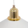 GLOBOSTAR® FERRO 203-0268 Μοντέρνο Κρεμαστό Φωτιστικό Οροφής με Ντουί 1 x E27 AC 220-240V IP20 - Λευκό & Χρυσό - Μ30 x Π30 x Υ19cm