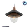 GLOBOSTAR® FERRO 203-0269 Μοντέρνο Κρεμαστό Φωτιστικό Οροφής με Ντουί 1 x E27 AC 220-240V IP20 - Μαύρο & Χάλκινο - Μ30 x Π30 x Υ19cm