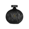 GLOBOSTAR® CORDE 203-0271 Μοντέρνο Φωτιστικό Οροφής με Ντουί 1 x E27 AC 220-240V IP20 - Μαύρο - Μ25 x Π25 x Υ26cm
