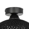 GLOBOSTAR® CORDE 203-0271 Μοντέρνο Φωτιστικό Οροφής με Ντουί 1 x E27 AC 220-240V IP20 - Μαύρο - Μ25 x Π25 x Υ26cm