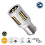 GloboStar® 1156 - BA15S - P21W 81276 Λάμπα Αυτοκινήτου & Φορτηγού LED  3rd Generation Can-Bus Extreme Truck Series 72xSMD3030 7W 840lm 360° DC 24-36V IP20 Φ2 x Υ5cm Πορτοκαλί