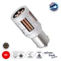 GloboStar® 1156 - BA15S - P21W 81277 Λάμπα Αυτοκινήτου & Φορτηγού LED  3rd Generation Can-Bus Extreme Truck Series 72xSMD3030 7W 840lm 360° DC 24-36V IP20 Φ2 x Υ5cm Κόκκινο