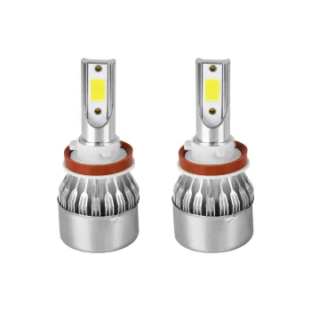 GloboStar® 82005 H9 C6 Line KIT Βασικού Φωτισμού Αυτοκινήτου & Φορτηγού 1st Generation Can-Bus Series LED CREE CXB COB 24W/48W 3600lm/7200lm DC 12-24V Αδιάβροχο IP65 Ψυχρό Λευκό 6000K