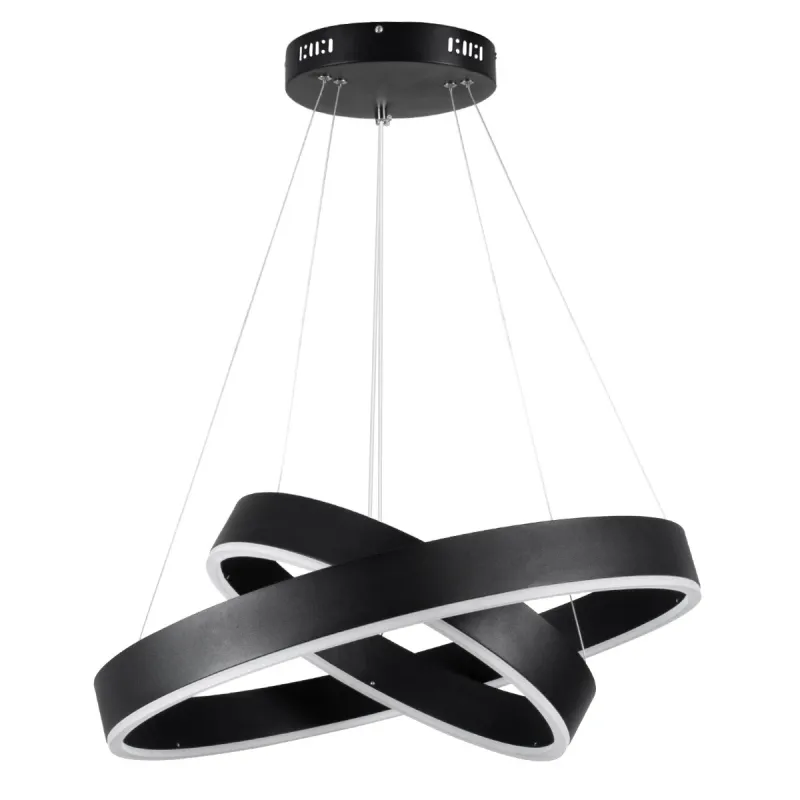 kelvo® VENOM KLV-101-0196-V2 Κρεμαστό Φωτιστικό Οροφής LED 75W 7500lm 120° AC 220-240V IP20 Ρυθμιζόμενο Λευκό CCT με Χειριστήριο από 2700K έως 6000K Dimmable - Lumileds SMD Chip - Μαύρο Ματ - Μ60 x Π60 x Υ40cm - 3 Χρόνια Εγγύηση