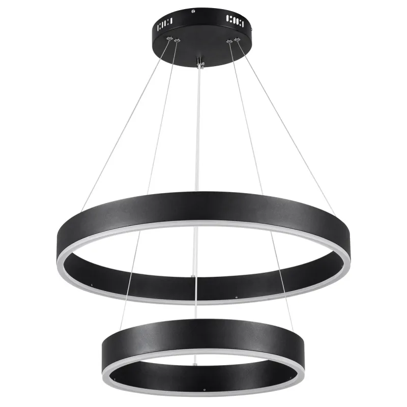 kelvo® VENOM KLV-101-0196-V2 Κρεμαστό Φωτιστικό Οροφής LED 75W 7500lm 120° AC 220-240V IP20 Ρυθμιζόμενο Λευκό CCT με Χειριστήριο από 2700K έως 6000K Dimmable - Lumileds SMD Chip - Μαύρο Ματ - Μ60 x Π60 x Υ40cm - 3 Χρόνια Εγγύηση