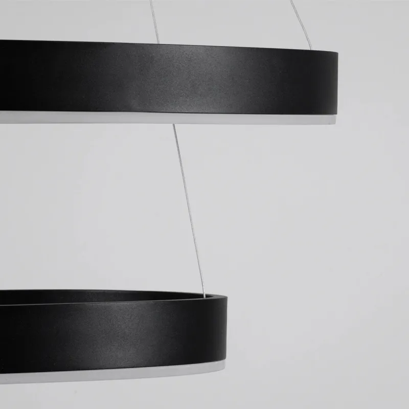 kelvo® VENOM KLV-101-0196-V2 Κρεμαστό Φωτιστικό Οροφής LED 75W 7500lm 120° AC 220-240V IP20 Ρυθμιζόμενο Λευκό CCT με Χειριστήριο από 2700K έως 6000K Dimmable - Lumileds SMD Chip - Μαύρο Ματ - Μ60 x Π60 x Υ40cm - 3 Χρόνια Εγγύηση