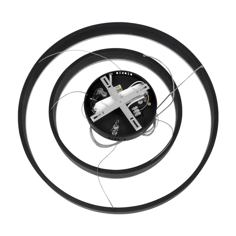 kelvo® VENOM KLV-101-0196-V2 Κρεμαστό Φωτιστικό Οροφής LED 75W 7500lm 120° AC 220-240V IP20 Ρυθμιζόμενο Λευκό CCT με Χειριστήριο από 2700K έως 6000K Dimmable - Lumileds SMD Chip - Μαύρο Ματ - Μ60 x Π60 x Υ40cm - 3 Χρόνια Εγγύηση